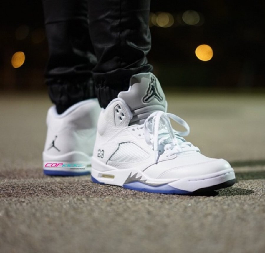 136027-130,AJ5,Air Jordan 5 136027-130AJ5 Air Jordan 5 “Metallic Silver” 白银配色上脚实拍