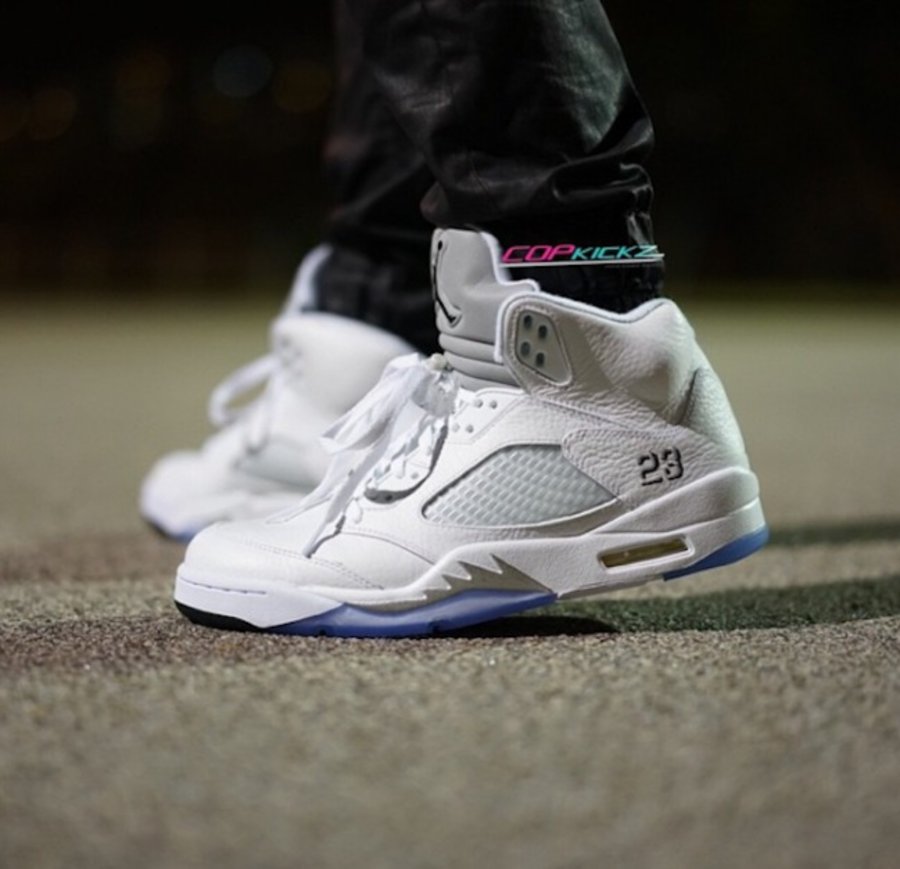 136027-130,AJ5,Air Jordan 5 136027-130AJ5 Air Jordan 5 “Metallic Silver” 白银配色上脚实拍