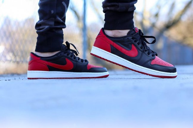 705329-001,AJ1,Air Jordan 1,AJ 705329-001AJ1 Air Jordan 1 Low OG “Bred”黑红上脚实拍