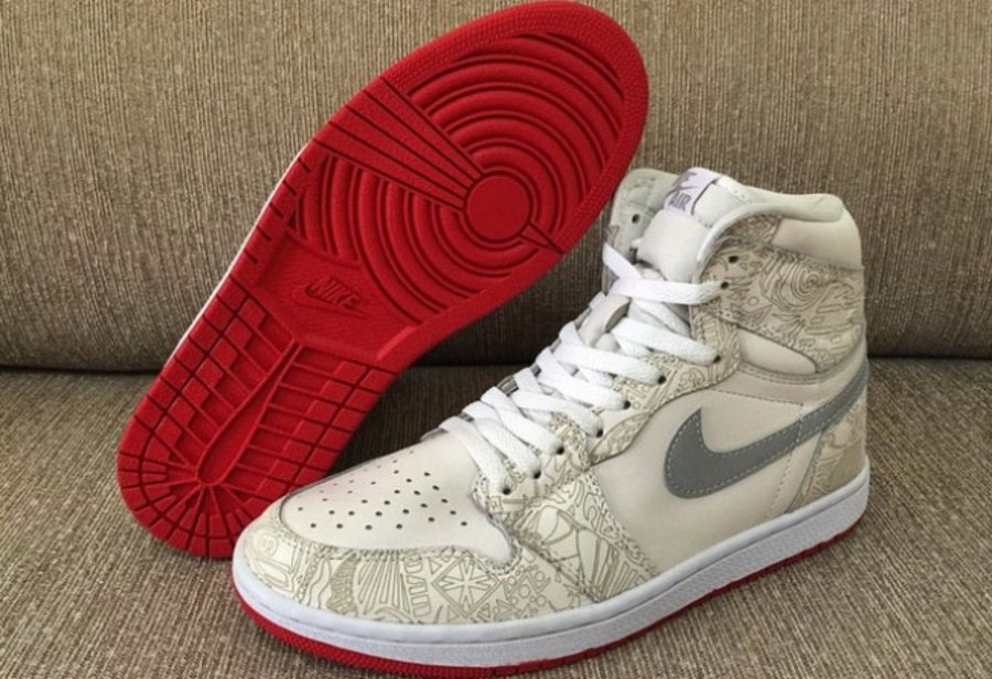 AJ1,Air Jordan 1 AJ1镭射 Air Jordan 1 “Laser” 红色鞋底样品曝光