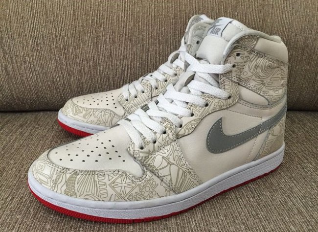AJ1,Air Jordan 1 AJ1镭射 Air Jordan 1 “Laser” 红色鞋底样品曝光