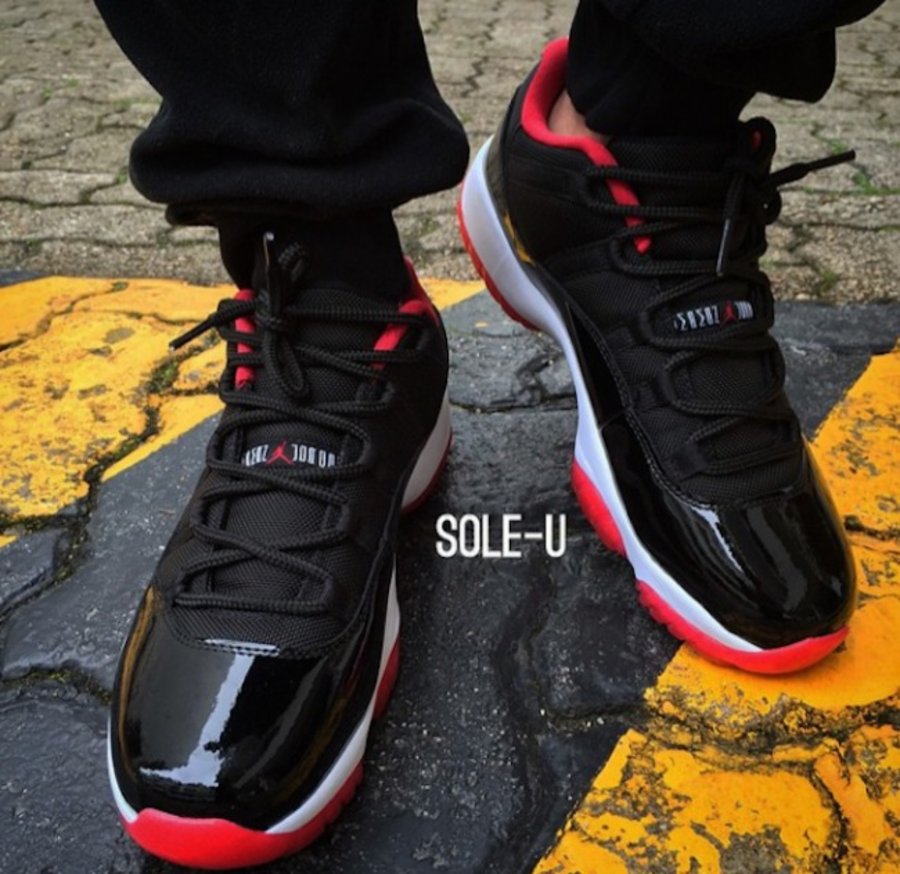 528895-012,AJ11低帮,AJ11 Low,Air 528895-012AJ11低帮 Air Jordan 11 Low “Bred” 黑红上脚实拍