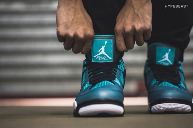 705330-330,AJ4,Air Jordan 4 705330-330AJ4 Air Jordan 4 Retro ＂Teal＂  上脚实拍