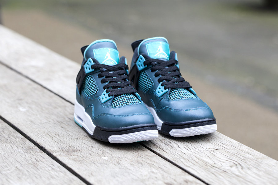 AJ4,Air Jordan 4 AJ4水绿 Air Jordan 4 GS ＂Teal＂ 女款实物欣赏