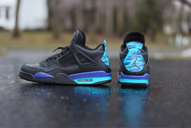 AJ4,Air Jordan 4 AJ4 Air Jordan 4 “Aqua” 定制鞋款欣赏