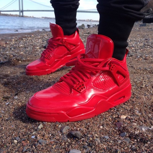 719864-600,AJ4,Air Jordan 4,11 719864-600AJ4 火红诱惑，Air Jordan 11Lab4 ＂Red＂ 实物上脚