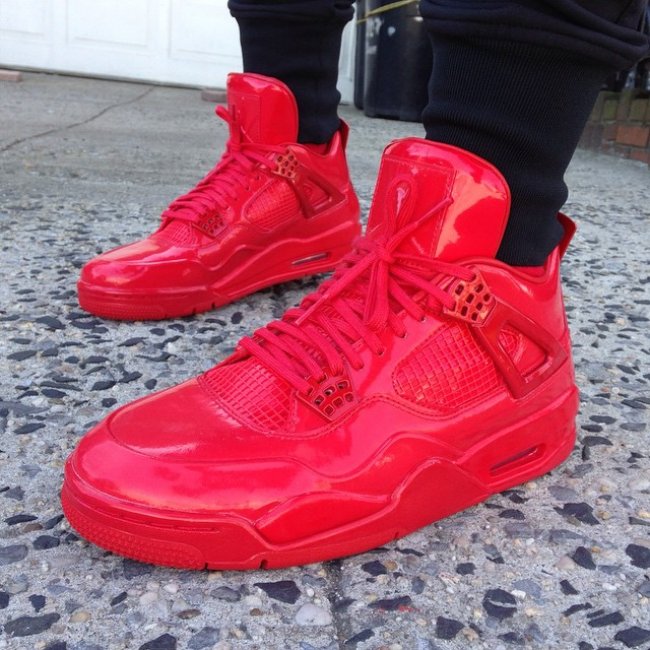 719864-600,AJ4,Air Jordan 4,11 719864-600AJ4 火红诱惑，Air Jordan 11Lab4 ＂Red＂ 实物上脚