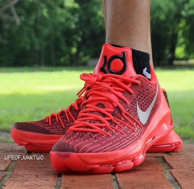 KD8,Nike,749375-610  Nike KD8 “Bright Crimson” 上脚实拍