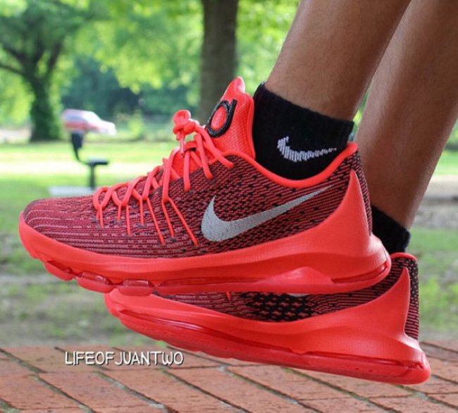 KD8,Nike,749375-610  Nike KD8 “Bright Crimson” 上脚实拍