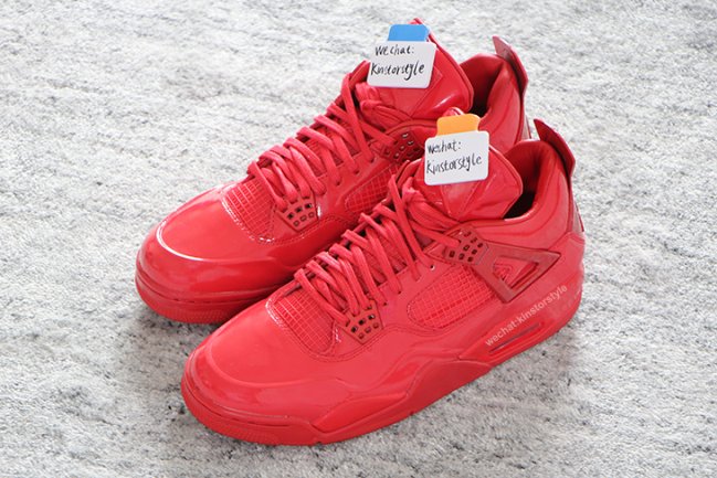 719864-600,AJ4,Air Jordan 4,11 719864-600AJ4 Air Jordan 11Lab4 “Red” 红色漆皮实物新图