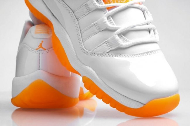 580521-139,AJ11 Low,AJ11,Air J 580521-139AJ11 Air Jordan 11 Low GS “Citrus” 细节近赏