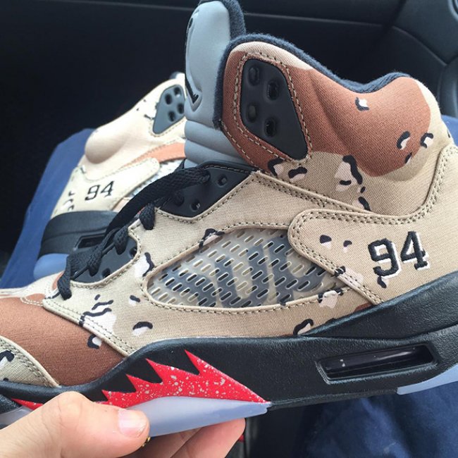 AJ5,Air Jordan 5 AJ5 Supreme x Air Jordan 5 “Camo” 更多清晰细节图片曝光