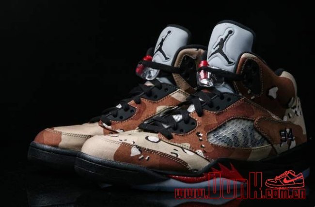 824371-201,AJ5,Air Jordan 5 824371-201AJ5 Supreme x Air Jordan 5 “Camo” 全新实物清晰图赏