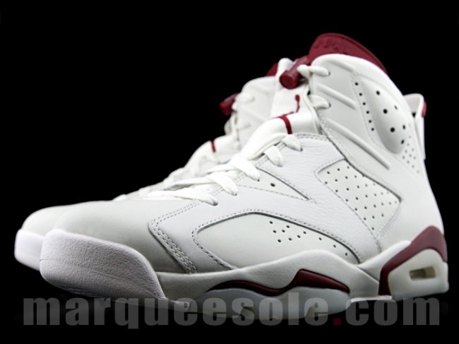 384664-116,AJ6,Air Jordan 6 384664-116AJ6 Nike Air 后跟，Air Jordan 6 “Maroon” 实物近赏