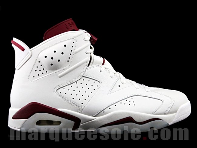 384664-116,AJ6,Air Jordan 6 384664-116AJ6 Nike Air 后跟，Air Jordan 6 “Maroon” 实物近赏