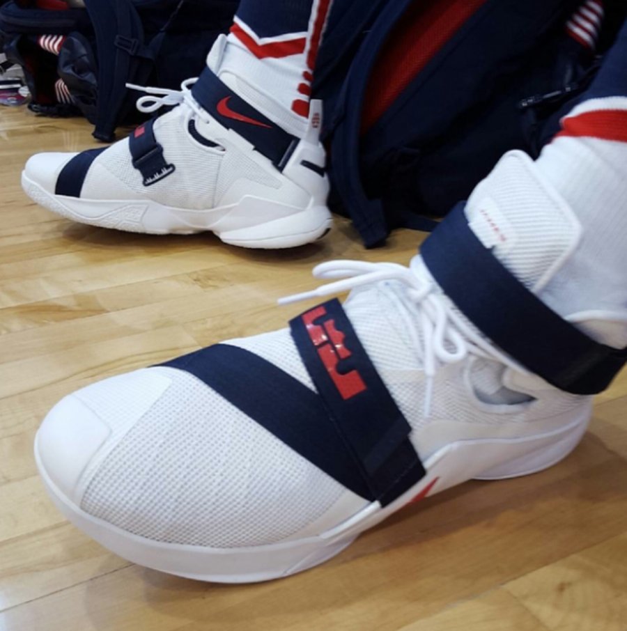 Soldier 9,Nike,士兵9 士兵九代 詹姆斯亲着上脚 Nike Soldier 9 “USA” 美国队配色