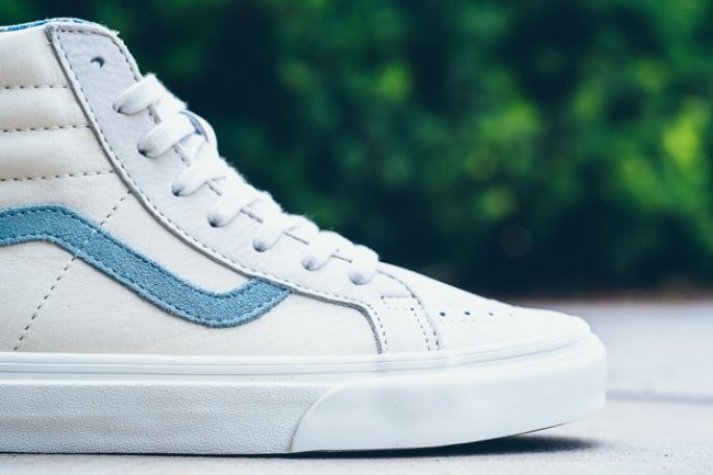 VANS Sk8-Hi Zip CA,VANS 头层牛皮小羊皮 VANS Sk8-Hi Zip CA 白浅蓝新色发售
