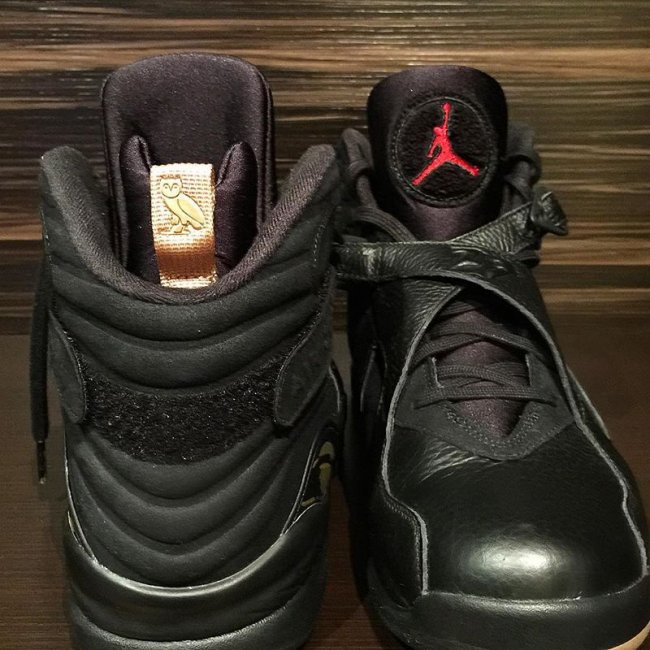 AJ8,Air Jordan 8,OVO,Drake AJ8 Air Jordan 8 OVO “Black” 实物近赏