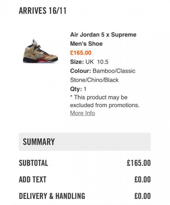 824371-201,AJ5,Air Jordan 5,Su 824371-201AJ5 Supreme x Air Jordan 5 “Camo” 在英国地区再次发售