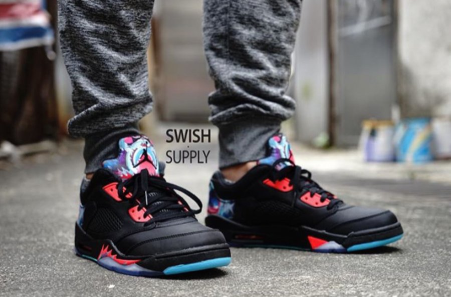 840475-060,AJ5,Air Jordan 5 840475-060AJ5 2016发售信息 中国风筝配色 Air Jordan 5 Low “China” 上脚实拍