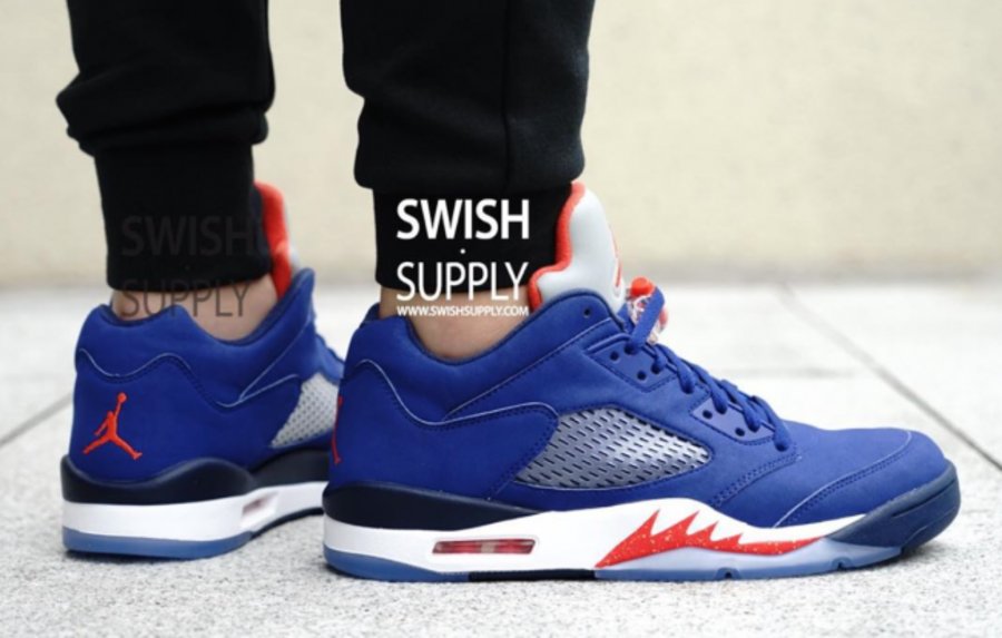 819171-417,AJ5,Air Jordan 5 819171-417AJ5低帮 纽约尼克斯 Air Jordan 5 Low “Knicks” 上脚实拍