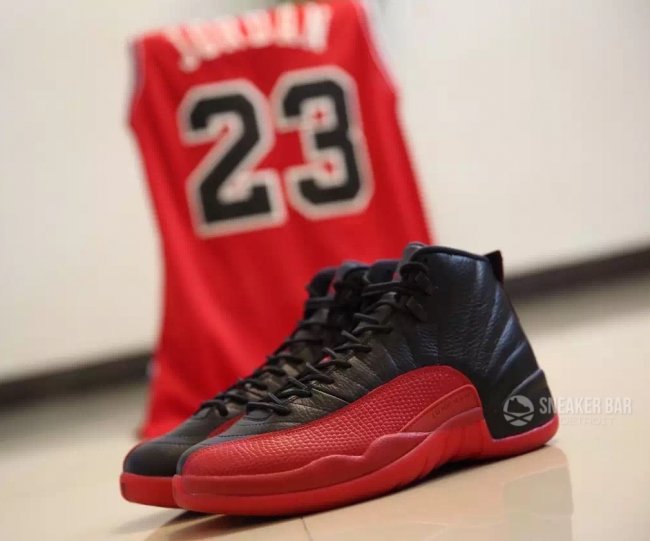130690-002,AJ12,Air Jordan 12 130690-002AJ12病倒黑红 黑红 Air Jordan 12 “Flu Game” 全新实物图赏