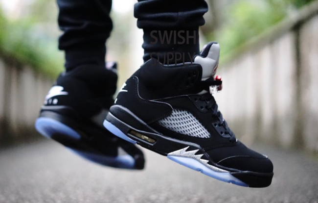 845035-003,AJ5,Air Jordan 5 845035-003AJ5黑银 黑银配色 Air Jordan 5 “Black Metallic” 上脚实拍