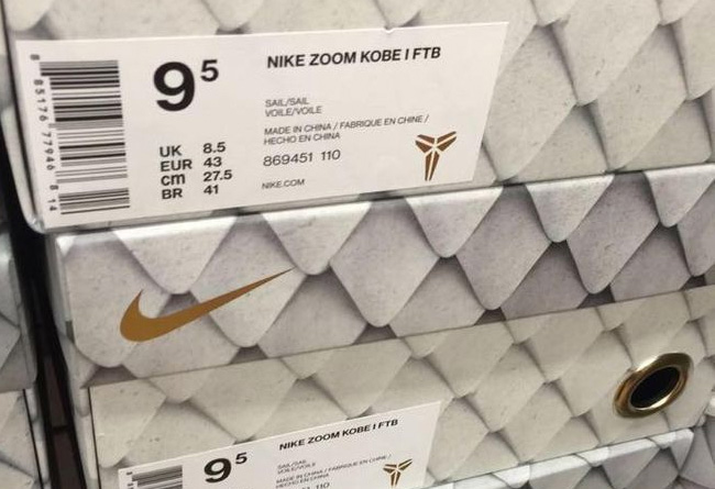 869451-110,ZK1,Kobe 1,Nike 869451-110ZK1 快来了？Nike Zoom Kobe 1 FTB 鞋盒曝光