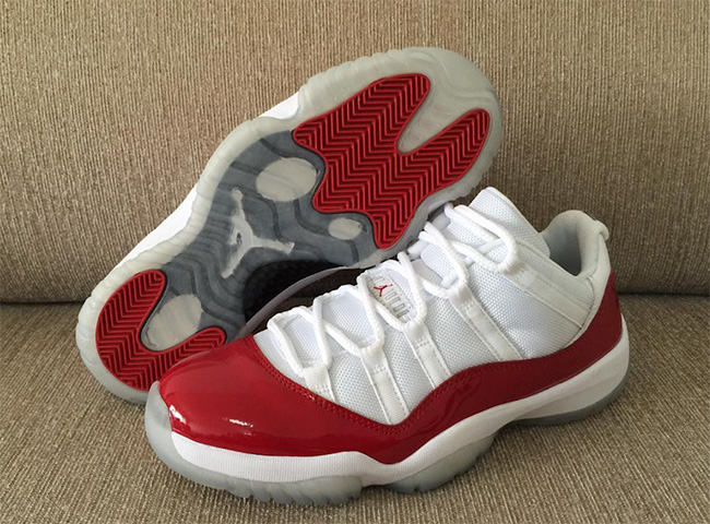 528895-102,AJ11,Air Jordan 11 528895-102AJ11 2016 款 Air Jordan 11 Low “Varsity Red” 白红实物新图