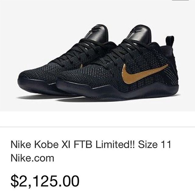 869459-001,FTB,Kobe 11 869459-001 科比黑金 Kobe 11 Elite Low FTB 市场价暴涨！