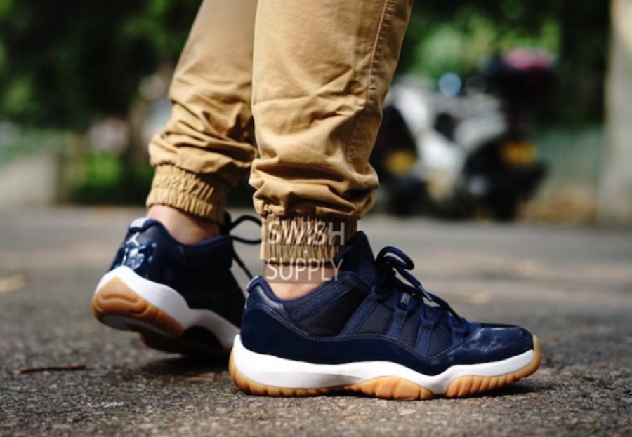 528895-405,AJ11 Low,Air Jordan 528895-405AJ11低帮 Air Jordan 11 Low “Navy” 上脚实拍照出炉！