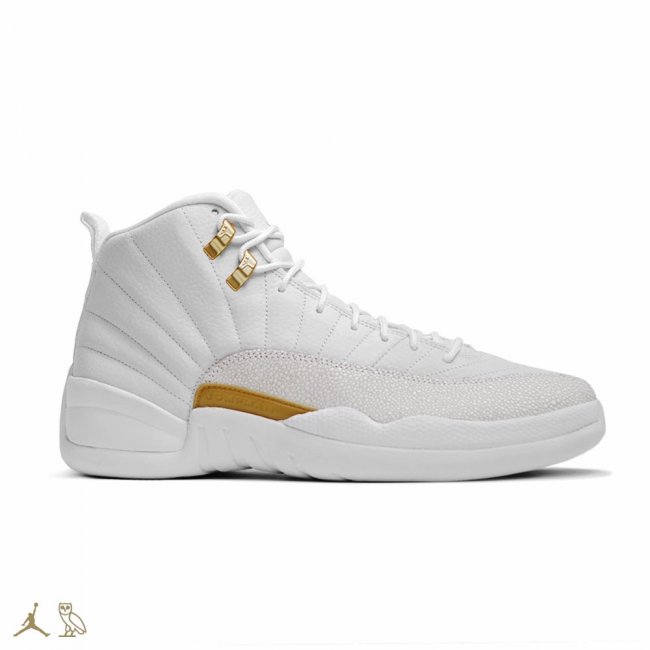 AJ12,Air Jordan 12,DRAKE OVO AJ12 DRAKE 白金配色 Air Jordan 12 OVO “White” 将于 7 月发售