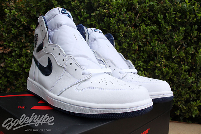 555088-106,AJ1 High OG,Air Jor 555088-106AJ1 复古活力爆棚，Air Jordan 1 OG “Metallic Navy” 实物图赏