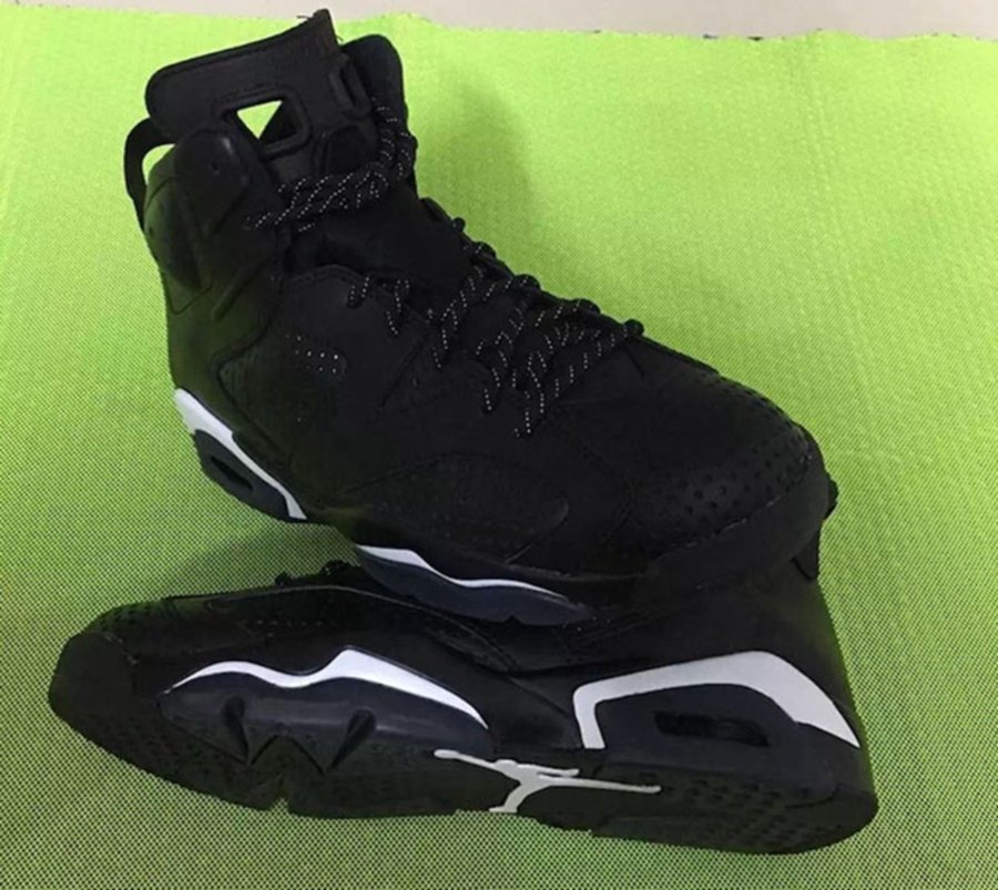384664-020,Air Jordan 6,AJ6  全身打孔！Air Jordan 6 “Black Cat”全貌曝光