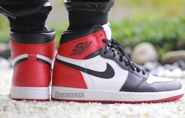 AJ1,黑脚趾, 555088-125  黑脚趾 Air Jordan 1 Retro OG High “Black Toe”上脚实拍