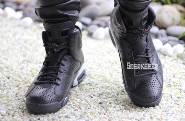 AJ6,黑猫,384664-020  格调独特！黑猫 Air Jordan 6 “Black Cat” 上脚实拍