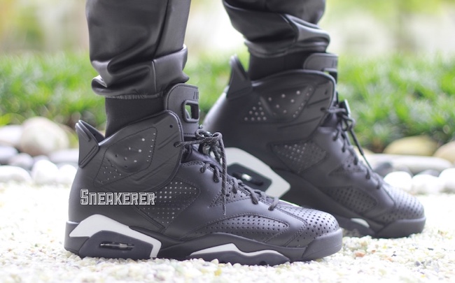 AJ6,黑猫,384664-020  格调独特！黑猫 Air Jordan 6 “Black Cat” 上脚实拍