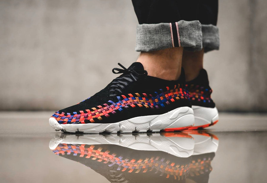 Air Footscape Woven,Nike  Nike Air Footscape Woven NM 黑白彩虹全新上脚