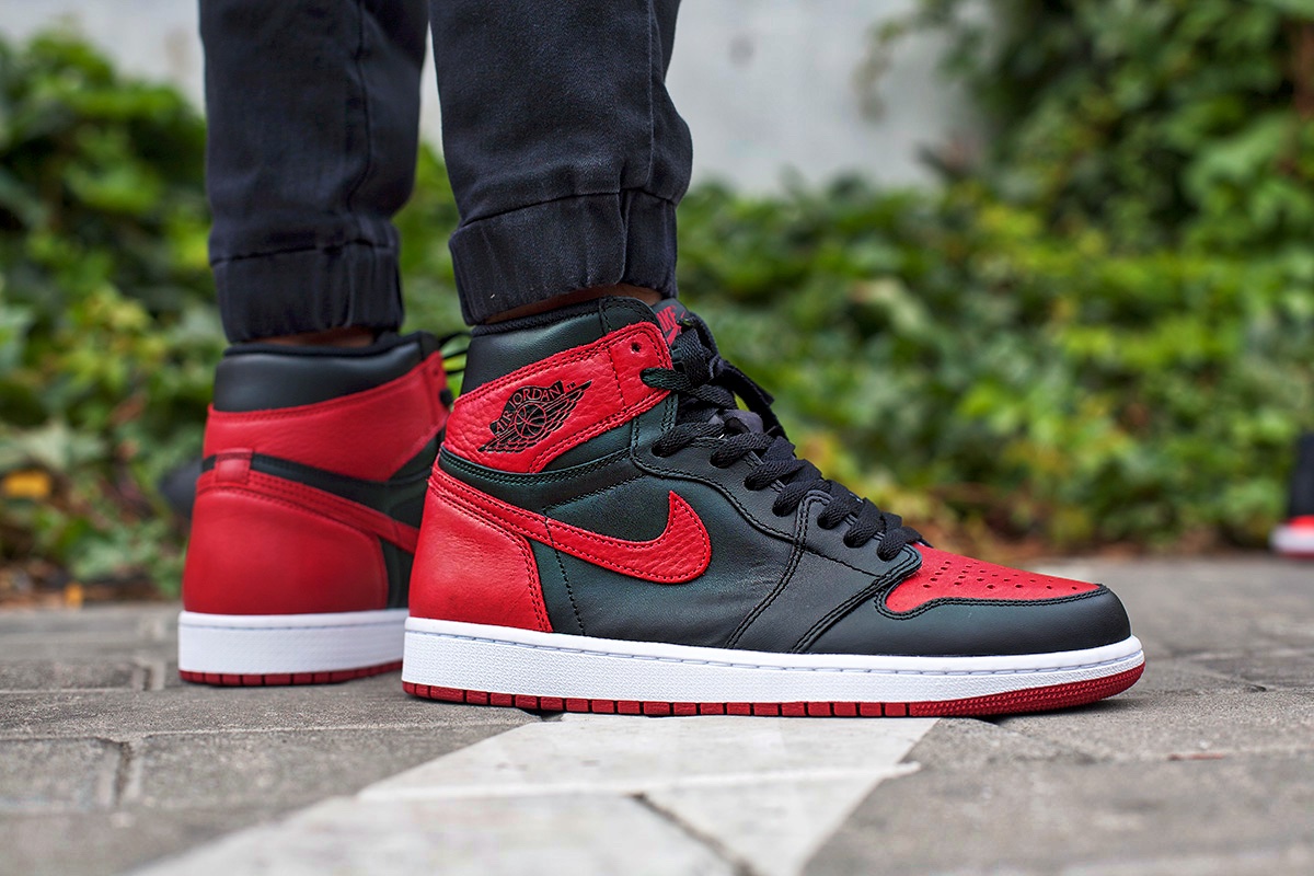 555088-001,AJ1,Air Jordan 1,AJ 555088-001AJ1黑红 提前上脚感受！黑红 Air Jordan 1 你准备怎么穿？