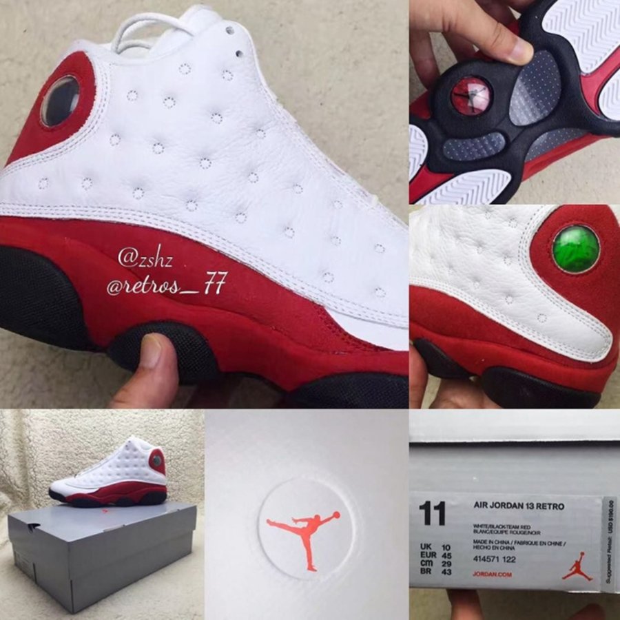 AJ13,Air Jordan 13,414571-122  元年银色鞋盒回归！Air Jordan 13 白红 2017 版本再曝新图 