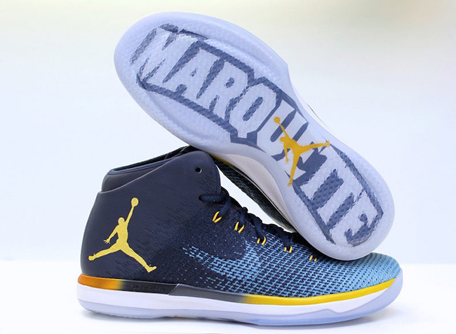AJ31,Air Jordan 31  马奎特大学 Air Jordan 31 “Marquette” PE 曝光