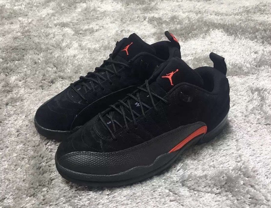 AJ12,Air Jordan 12,308317-003  鞋身一抹亮橙！Air Jordan 12 Low “Max Orange” 细节近览