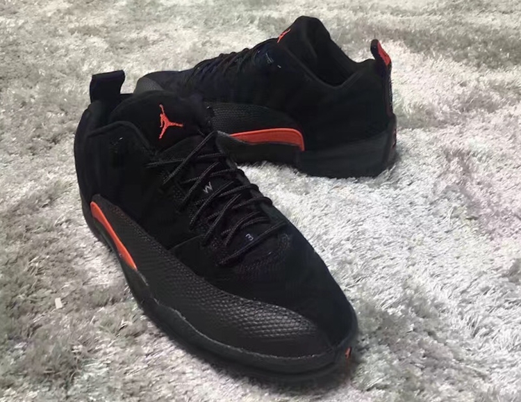 AJ12,Air Jordan 12,308317-003  鞋身一抹亮橙！Air Jordan 12 Low “Max Orange” 细节近览