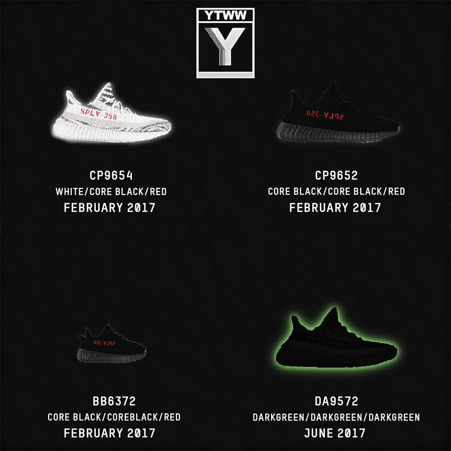 CP9654,Yeezy 350 Boost V2,Yeez CP9654 你造吗？近期到底曝光了多少款 Yeezy 350 Boost V2？