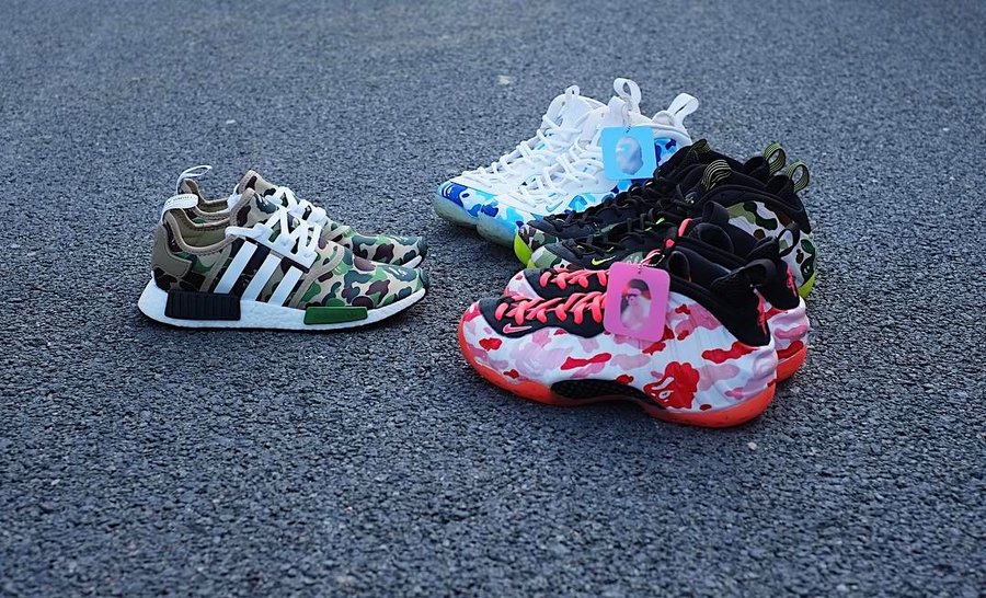 Nike,Air Foamposite One  三双 BAPE x Air Foamposite One，美到让你难以抗拒！