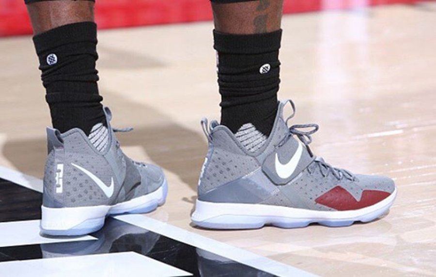 Nike,LBJ14  略显低调！詹姆斯上脚全新配色 LeBron 14 “Grey/White”