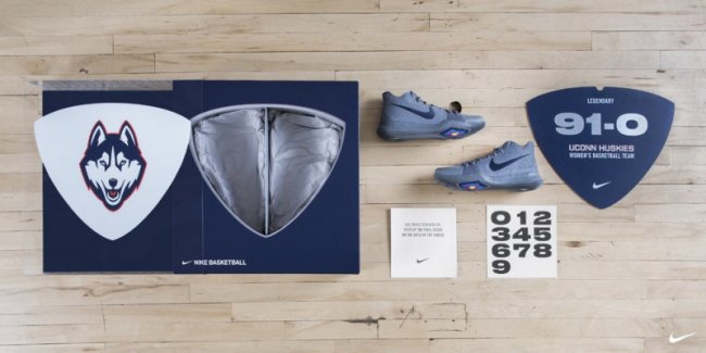 Kyrie 3,Nike  纪念 91 连胜恐怖战绩！Kyrie 3 “UConn” PE 特殊包装呈现