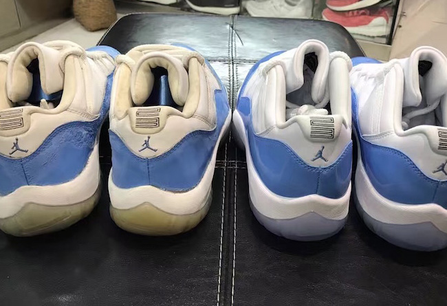 528895-106,AJ11,Air Jordan 11 528895-106AJ11 2001 vs 2017，Air Jordan 11 Low “Columbia” 新老对比