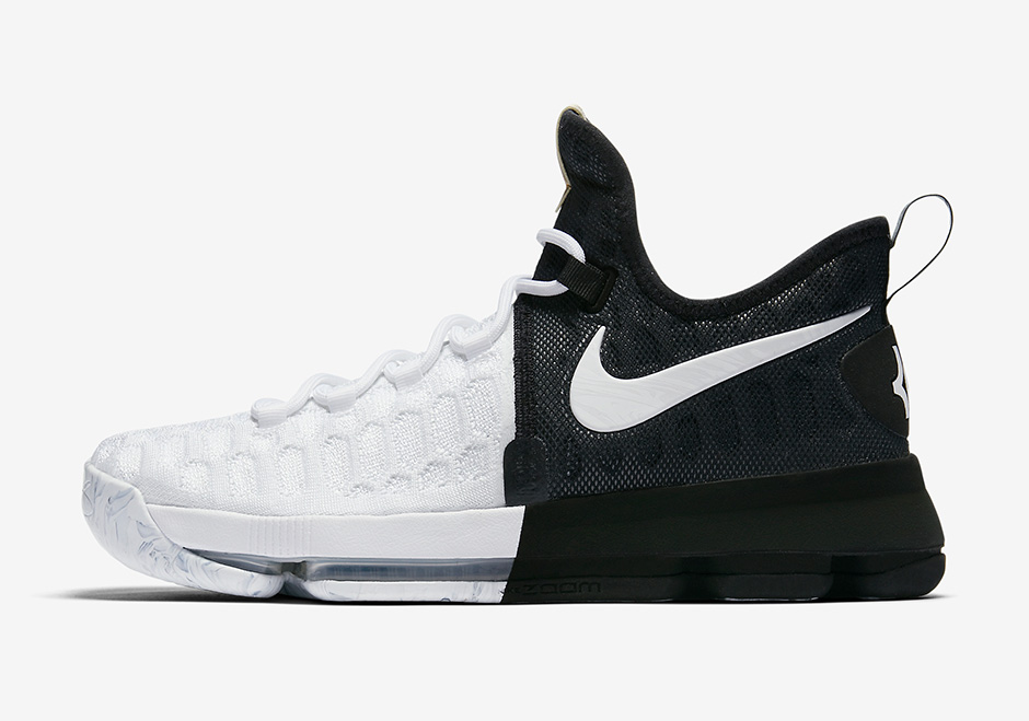 Nike, KD9,843392-100  脚踩黑白两道！Nike KD9 “BHM” 官图释出！
