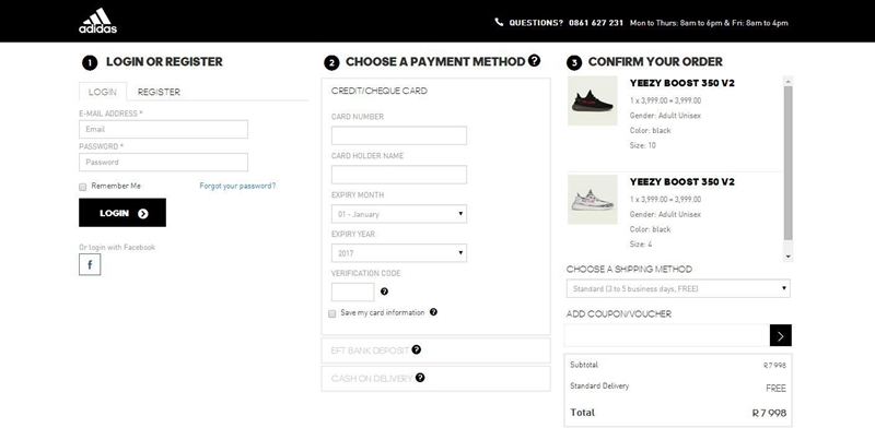 adidas,Yeezy Boost 350 V2,Zebr  白斑马 Yeezy 小编已加入购物车，如何结账？在线等